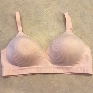 Hanes pink lightly padded bra size L NWOT